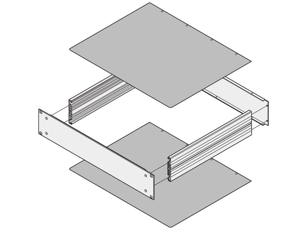 Plaque de recouvrement MultipacPRO SCHROFF, lisse, profondeur 220 mm