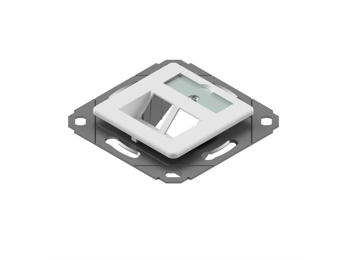 EasyLan preLink / fixLink Modulaufnahme, 2xKS m. Zentralplatte 9x31,8 mm RAL 9010