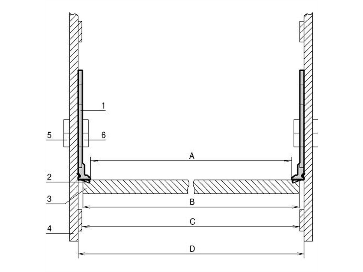 SCHROFF EMV-Schirmung zwischen Busplatine und Seitenwand - TRAEGERLEISTE F BPL 3HE