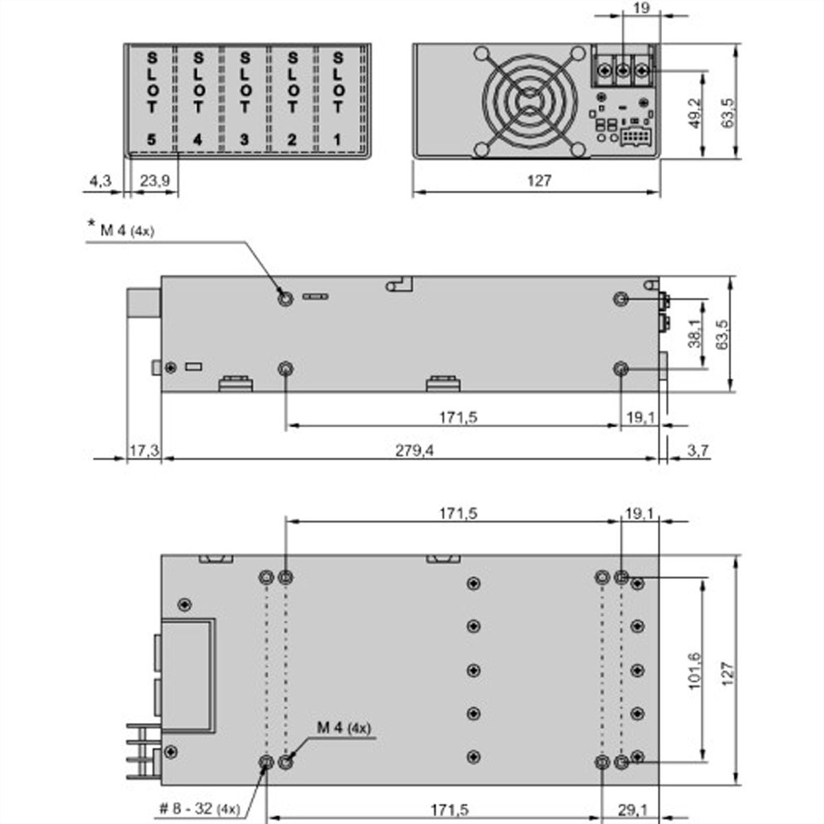 SCHROFF AC/DC, Open Frame, triple - GÉNÉRATEUR MP6 3E-4LL-00