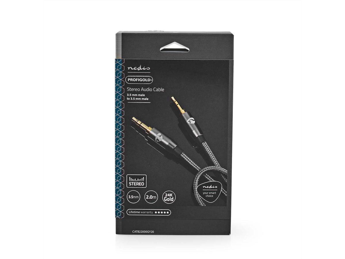 Nedis 3.5mm Verbindungskabel ST / ST, grau, 2 m