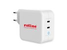 ROLINE Chargeur USB avec prise Euro, 2 ports, 2x C (PD), 100W, GaN