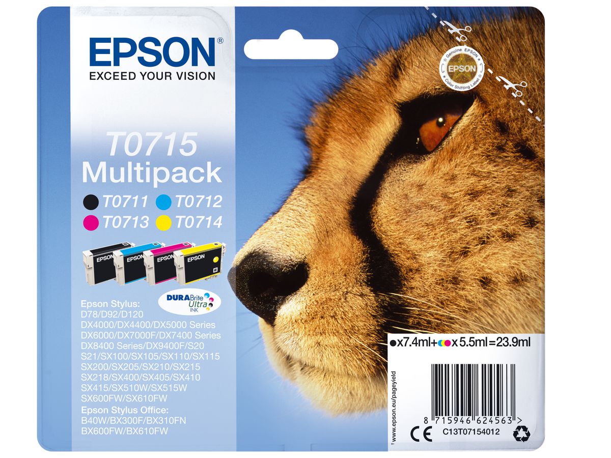 Epson Multipack 4 Farben T0715, DURABrite Ultra Ink