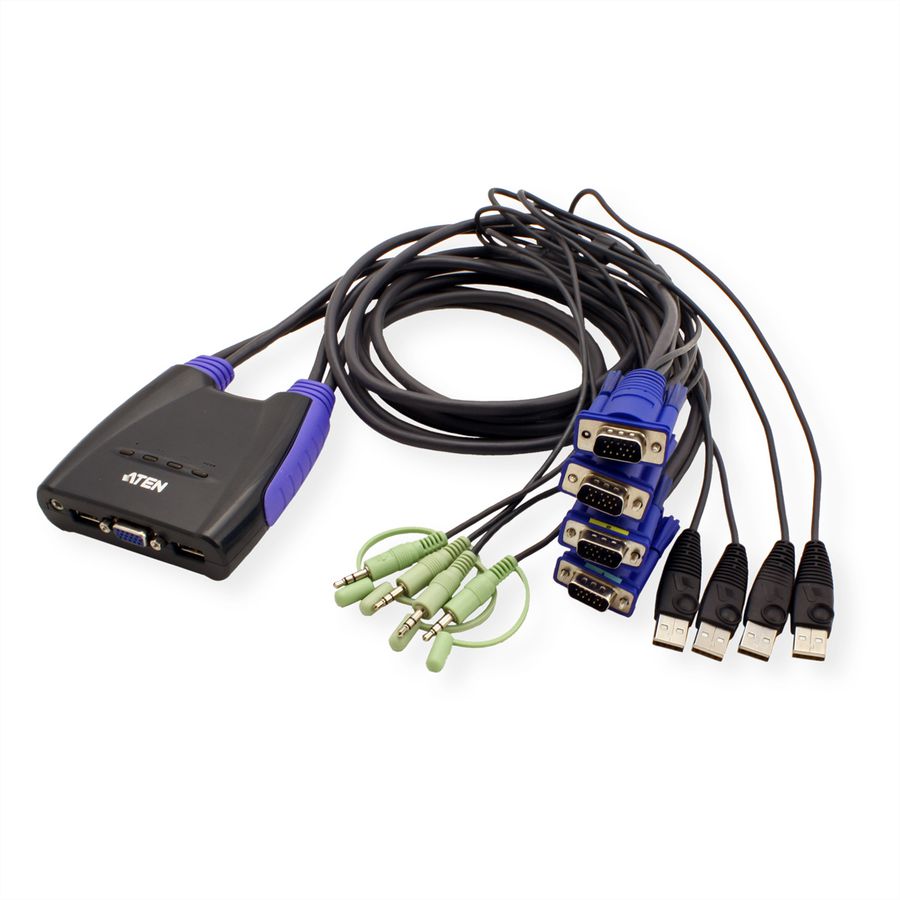 ATEN CS64US KVM Switch VGA, USB, Audio, 4 Ports