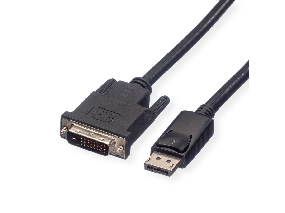 ROLINE DisplayPort Kabel DP ST - DVI ST, LSOH, schwarz, 2 m