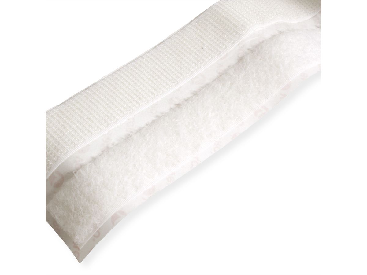 VELCRO® Bande 20mmx1m blanc, crochets & velours autocollants