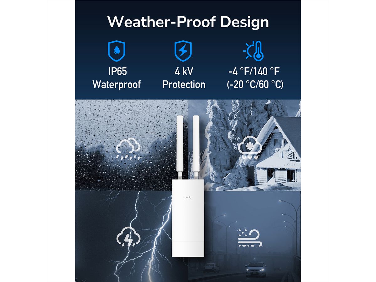 CUDY LT400 Outdoor 4G Routeur WiFi, LTE Cat 4 N300