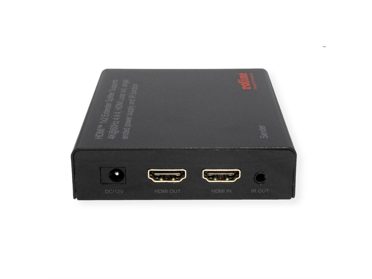 ROLINE HDMI Extender und Splitter, 1x2, über Cat.6A, 70m, 4K60Hz
