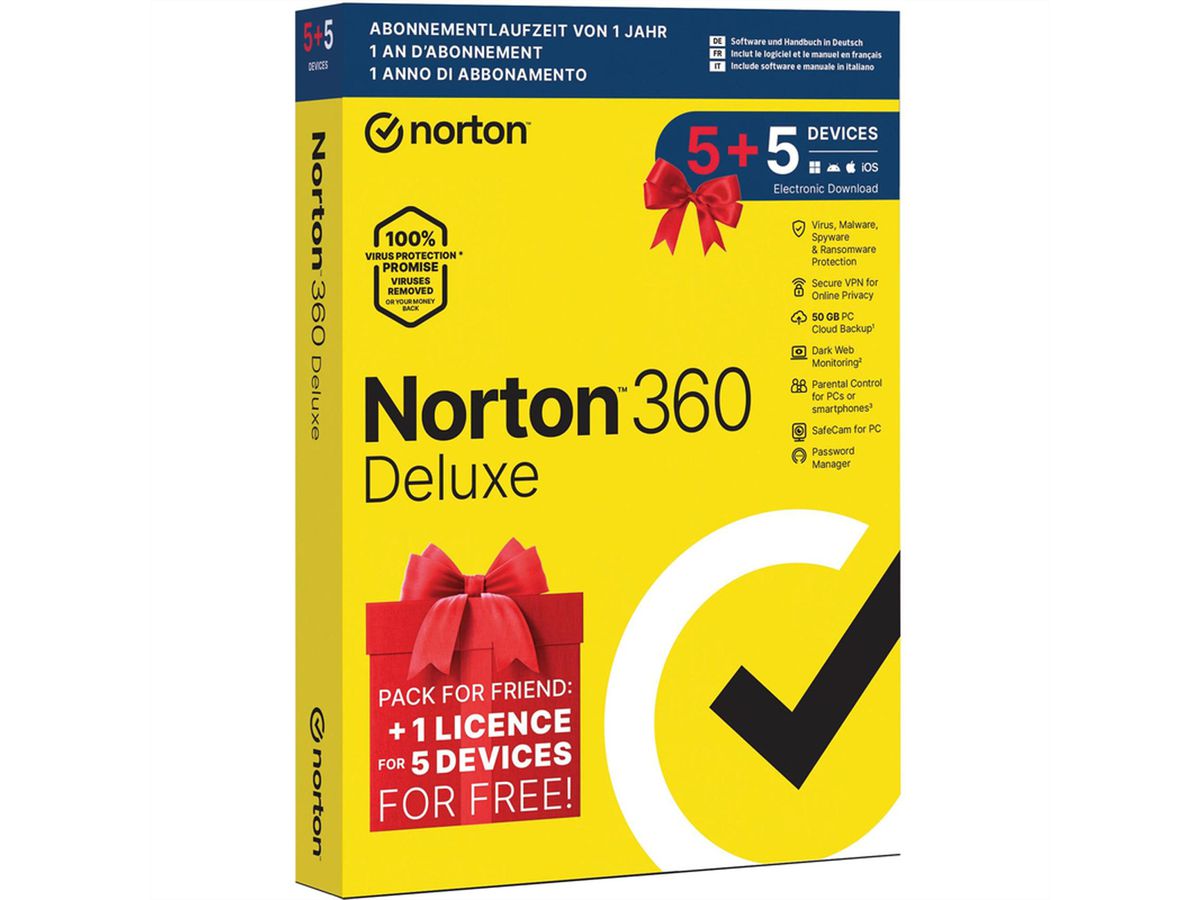 Norton 360 Deluxe Antitrack 5 Device, 50GB, 12 Mois