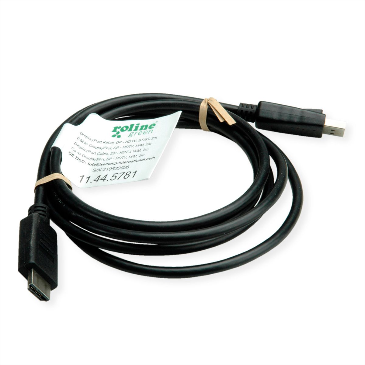 ROLINE GREEN DisplayPort Kabel DP - HDTV, ST/ST, schwarz, 1 m