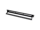 VALUE Panneau de brassage 19" pour keystones, 24 ports, 1U, en 3 parties, non-blindé, noir