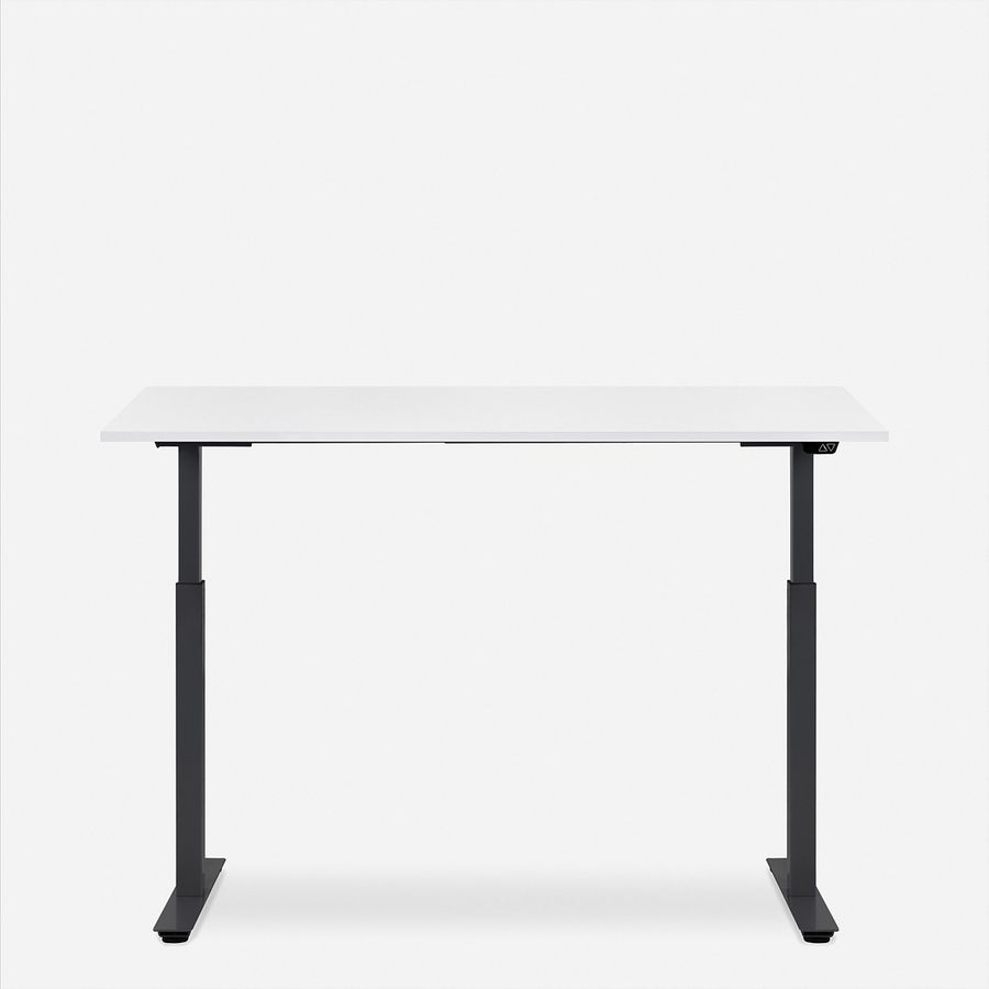 WRK21 Bureau Smart 120 x 80 cm, Hauteur réglable, Blanc uni / Noir