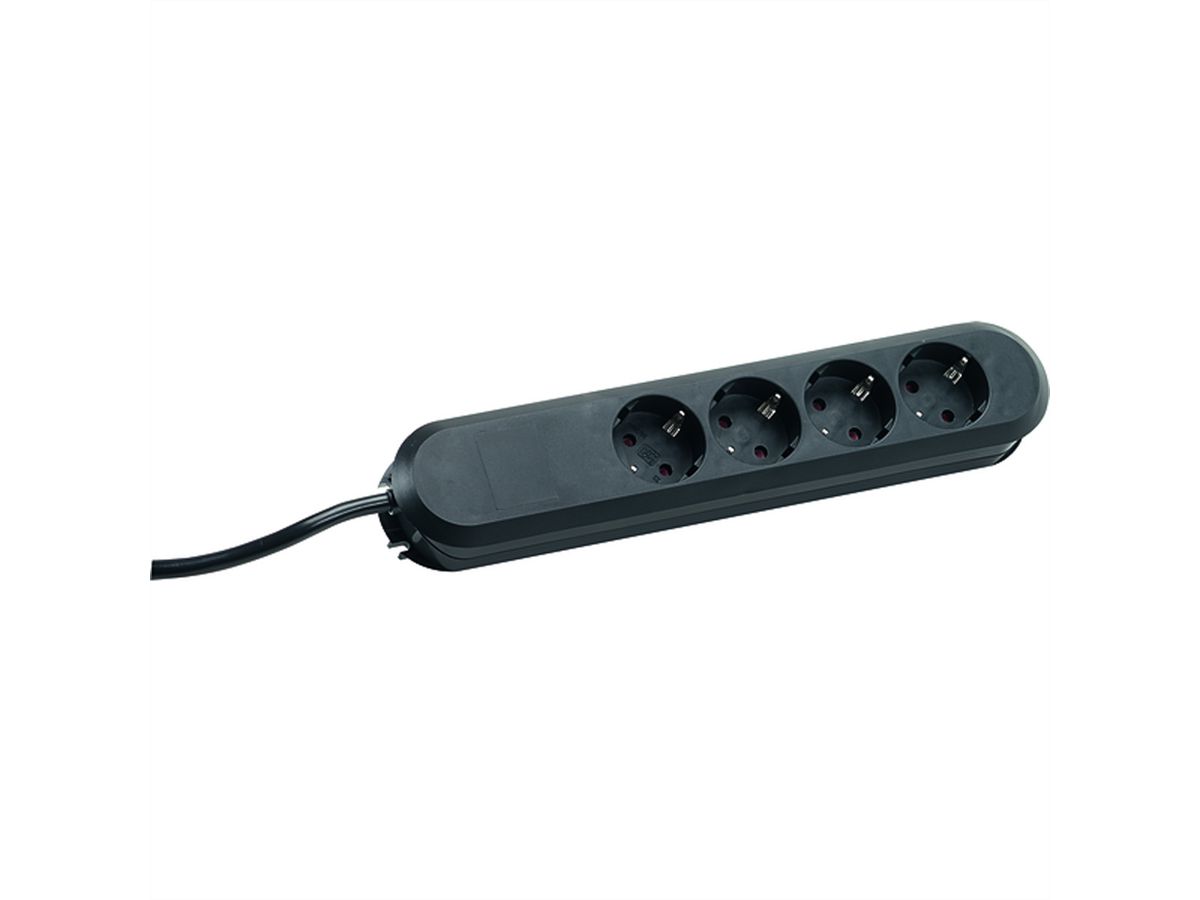 BACHMANN SMART Steckdosenleiste 4x CEE7/3 schwarz, Strom 1,5m CEE7/7