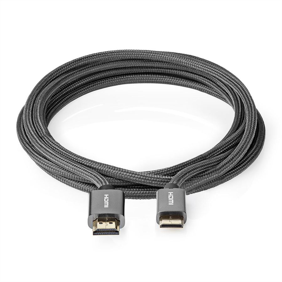 Nedis HDMI High Speed Kabel mit Ethernet, HDMI ST - Mini HDMI ST, grau, 2 m