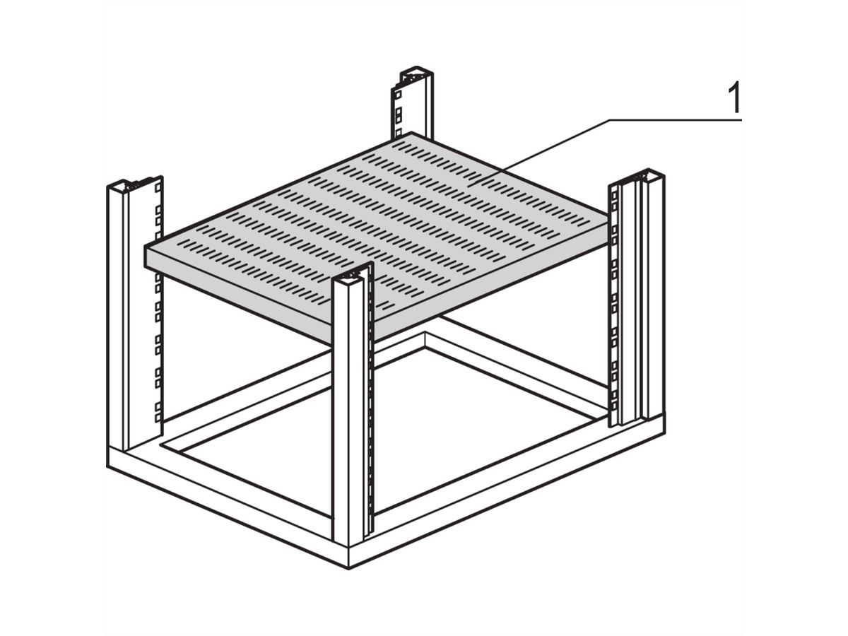 Plateau Eurorack SCHROFF, fixe, pour cadre universel, 600W 800D
