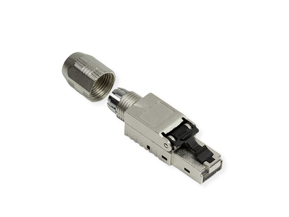 ROLINE feldkonfektionierbarer RJ-45 Stecker Cat.6A (Class EA), STP, silberfarben