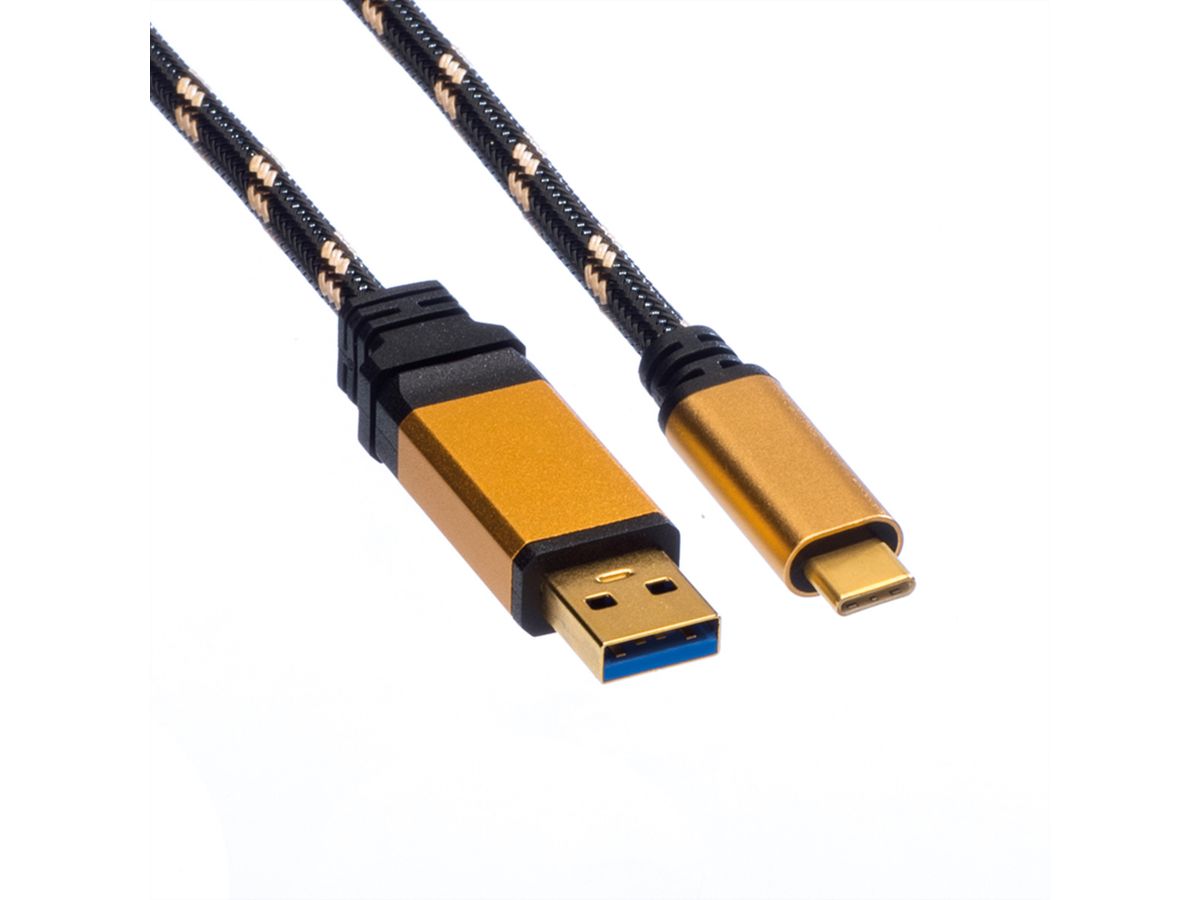 ROLINE GOLD USB 3.2 Gen 1 Kabel, A-C, ST/ST, Retail Blister, 0,5 m