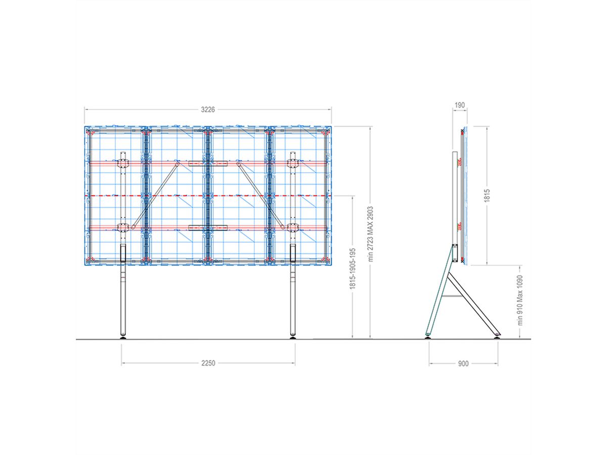 Hagor Standsystem Samsung IAB146", freistehend, schwarz