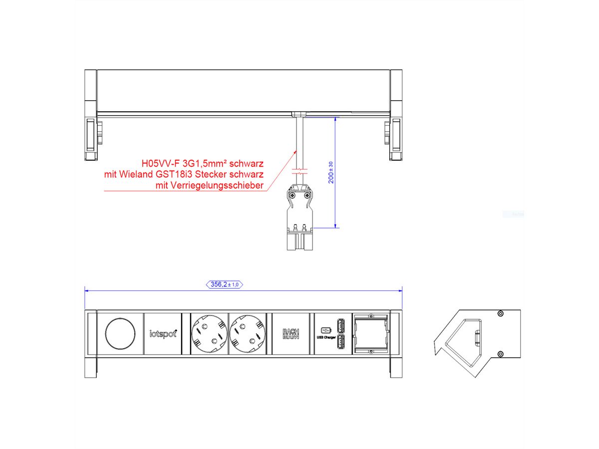 BACHMANN DESK2 1xIOTspot 2x contact de protection