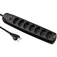 BLANK Multiprise, 7xT13, sans interrupteur, noir