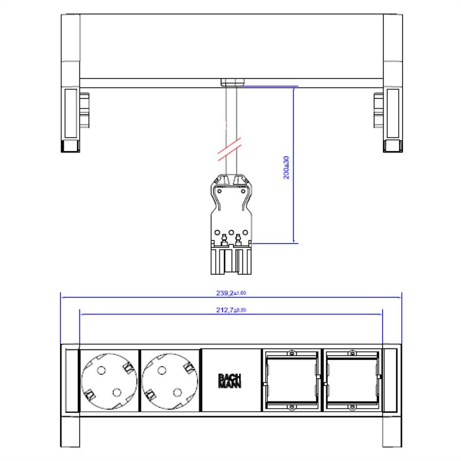BACHMANN DESK2 2x contact de protection 2x ABD GST18 Inox