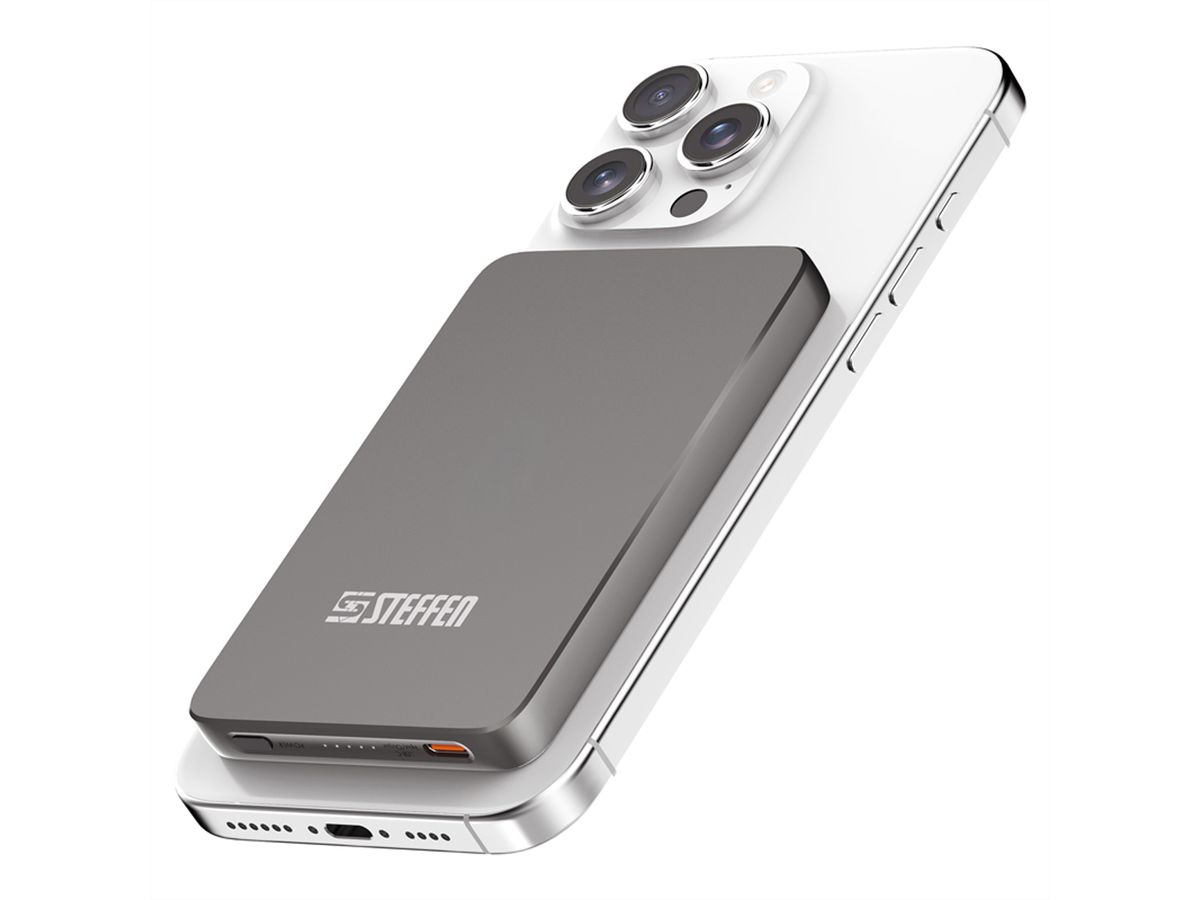 Steffen Powerbank Magnetic 15W , PD+Qi 5'000mAh max. 5V-3A