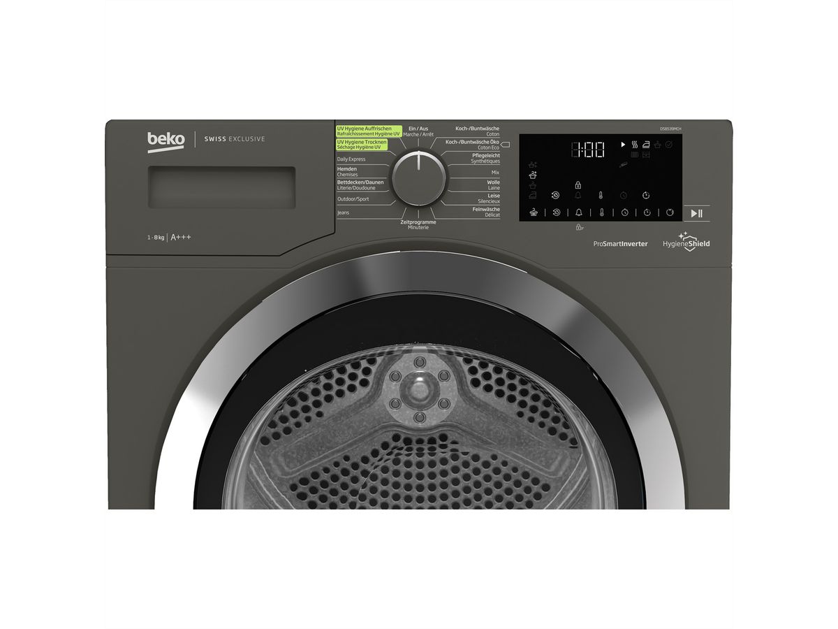 Beko Wäschetrockner DS8539MCH, 8kg, anthrazit, UV-Licht