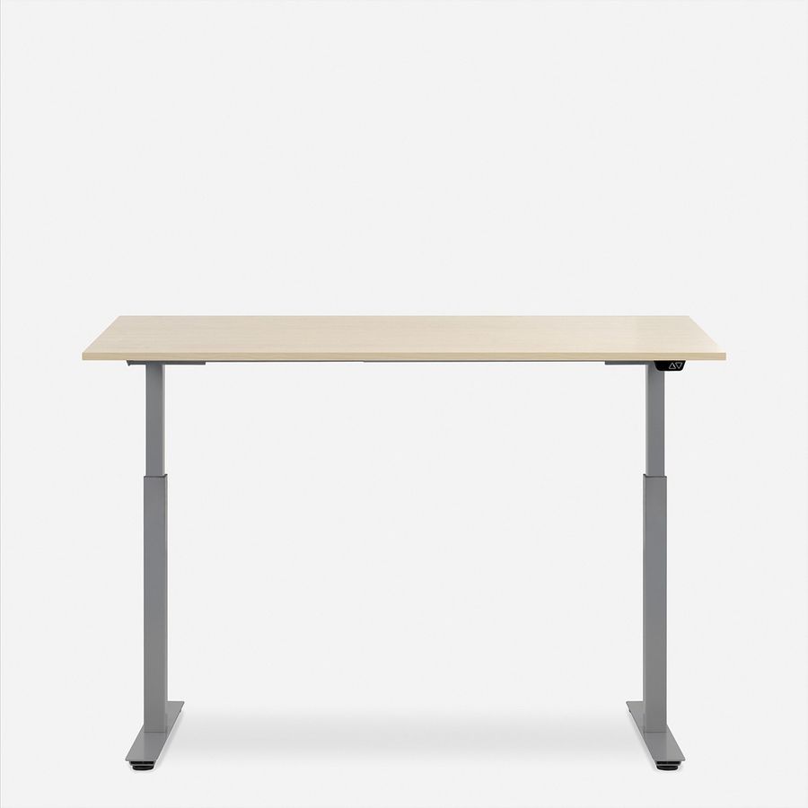 WRK21 Schreibtisch Smart 100 x 60 cm, Höhenverstellbar, Mandal Ahorn / Grau