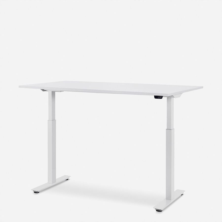 WRK21 Schreibtisch Smart 180 x 80 cm, Höhenverstellbar, Weiss Uni / Weiss