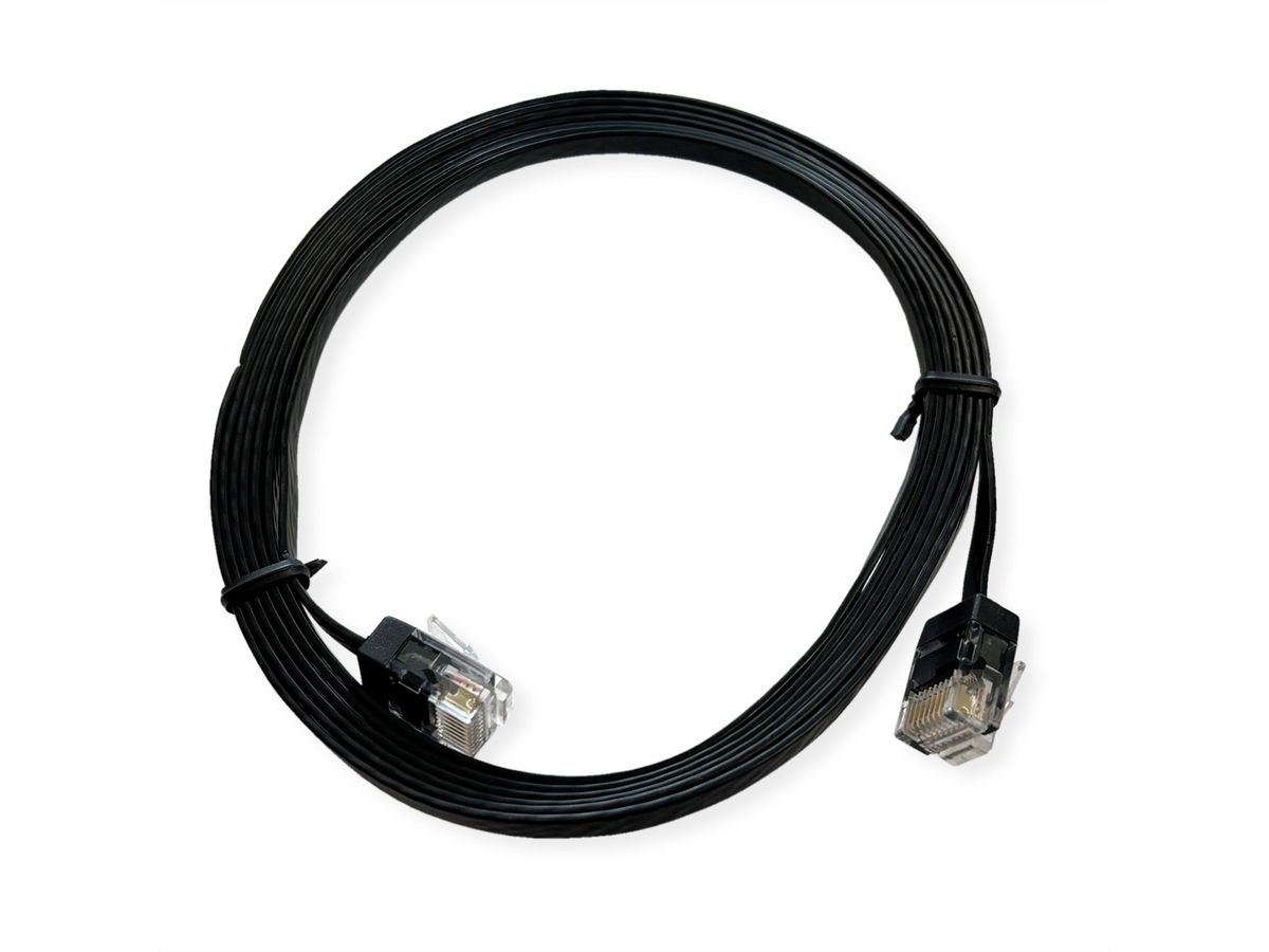 ROLINE UTP Patchkabel Cat.6A (Class EA), extra-flach, schwarz, 2 m