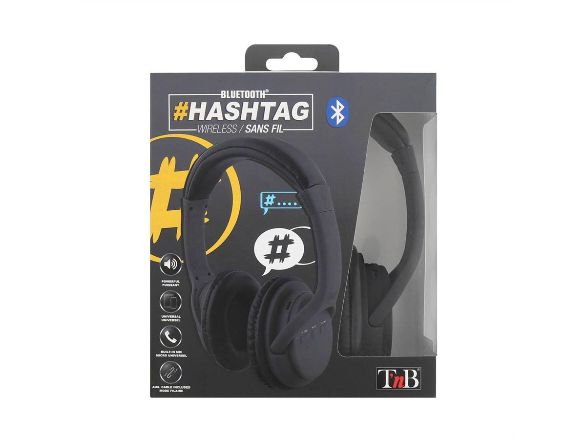 T'NB HASHTAG Kopfhörer wireless, schwarz