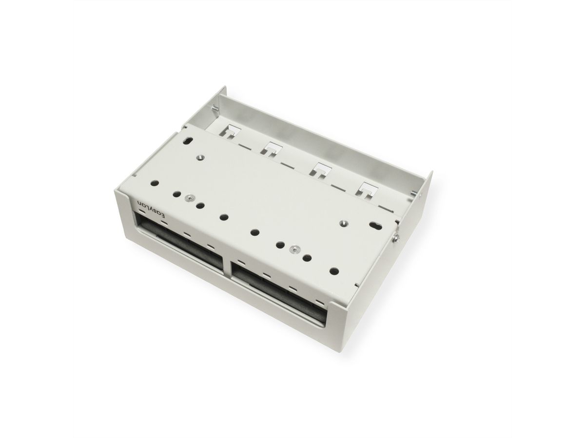 EasyLan preLink / fixLink Unterbaupanel, 8x Keystone, RAL7035