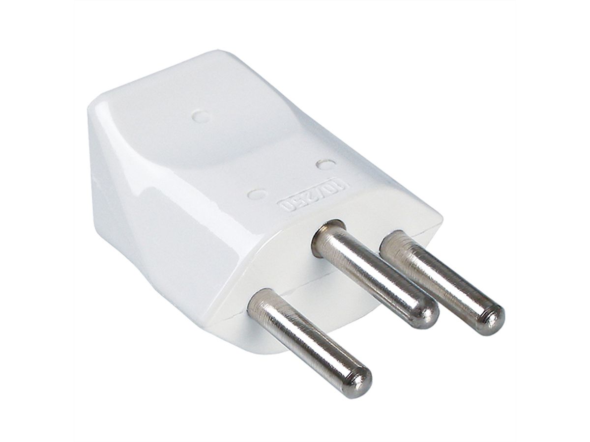 BACHMANN Schutzkontaktstecker, Schweiz CH 10A / 250V weiss