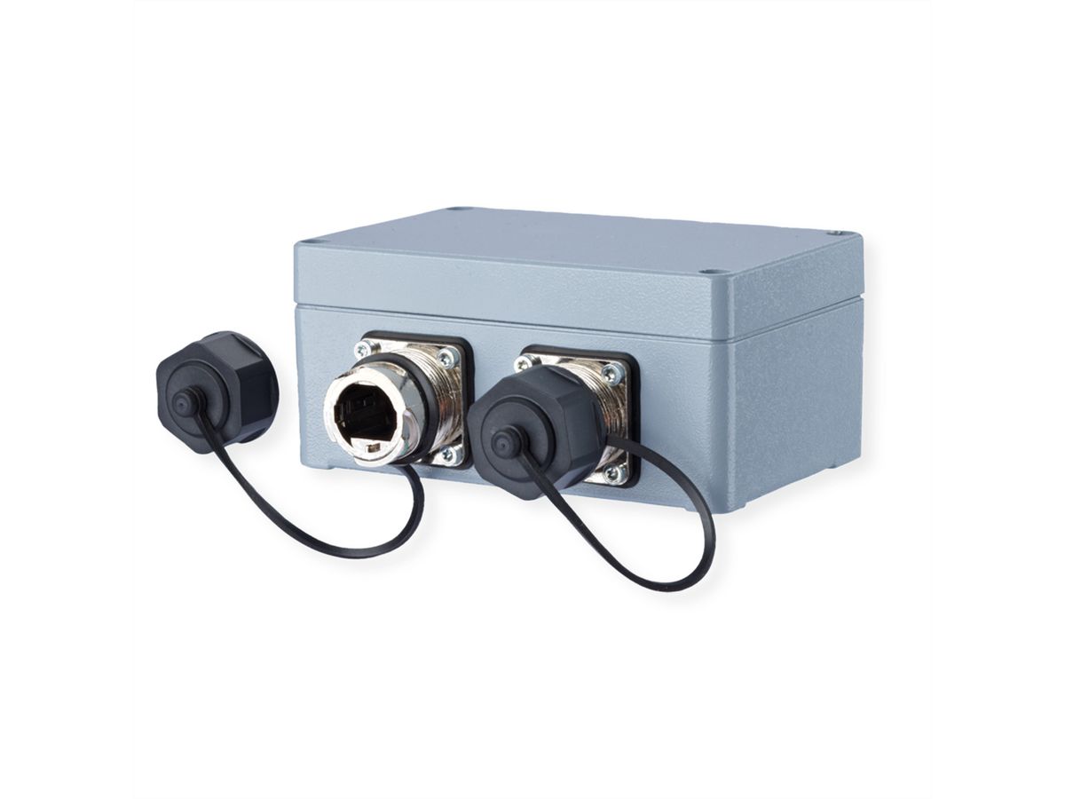 METZ CONNECT E-DAT Industry IP67 V1 2 ports boîtier métallique en saillie