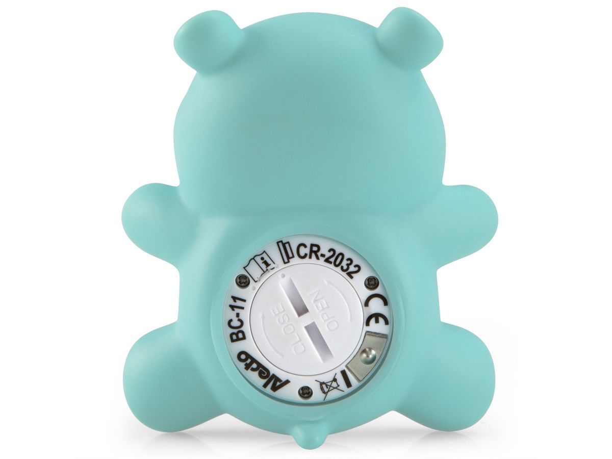 Alecto Baby Badethermometer und Raumthermometer BC-11 Hippo, Nilpferd, grün