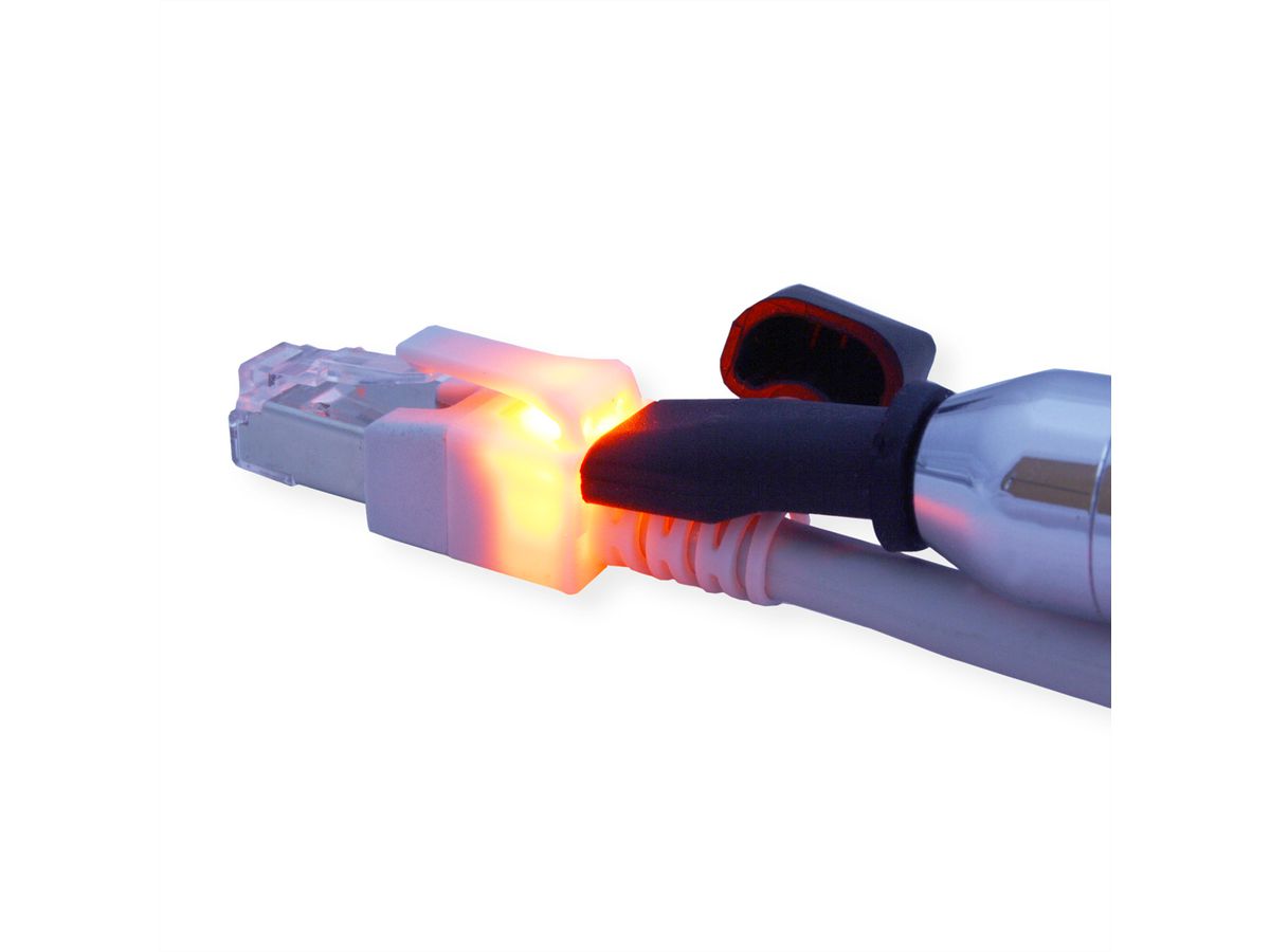 EasyLan DualBoot LED Patchkabel RJ45 S/FTP Kat.6 (Class E), mit saCon Stecker, LSOH, grau, 0,5 m