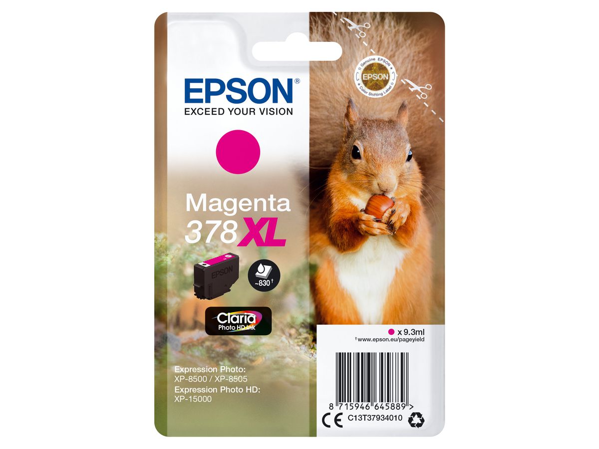 Epson Singlepack Magenta 378XL Claria Photo HD Ink