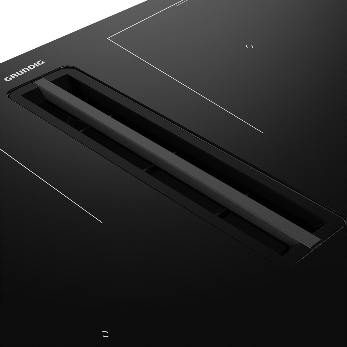 Grundig Induktionskochfeld GIEH 834480 P, 80cm, 4 Zonen, integrierter Dampfabzug