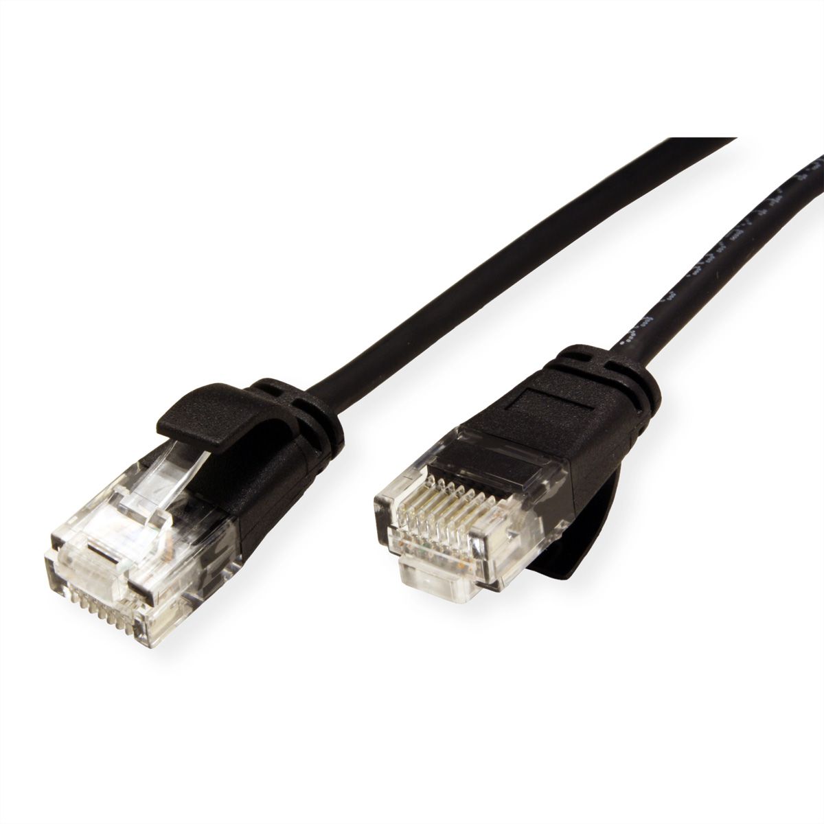 ROLINE GREEN UTP Patchkabel Cat.6A (Class EA), LSOH, slim, schwarz, 0,5 m
