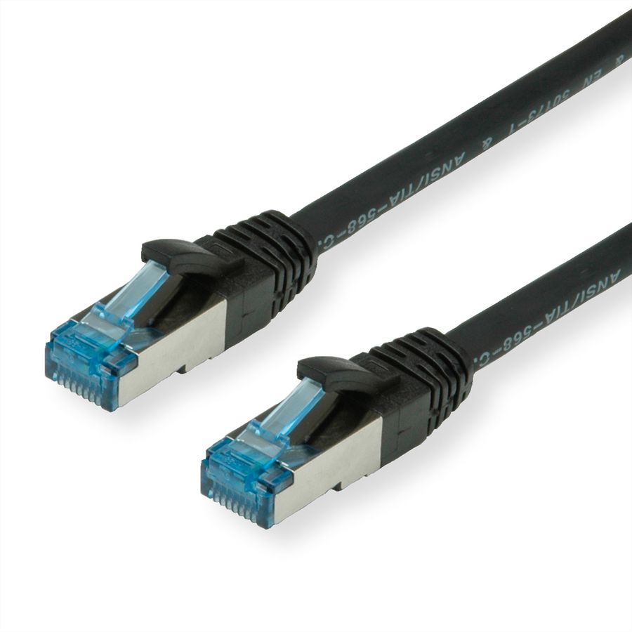 VALUE Patchkabel Cat.6A (Class EA) S/FTP (PiMF), LSOH, schwarz, 0,5 m