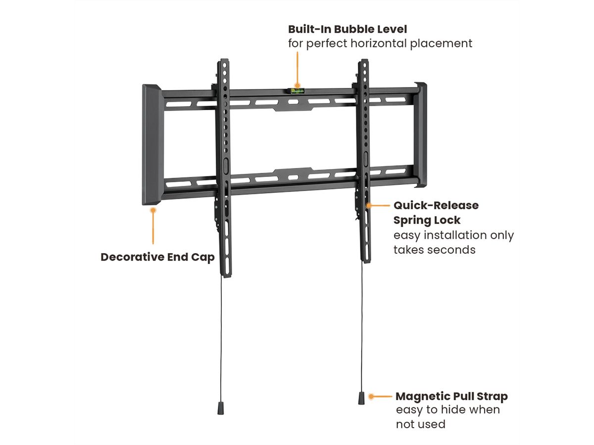 VALUE TV-Wandhalterung, fest, 37-80 Zoll, bis 75 kg