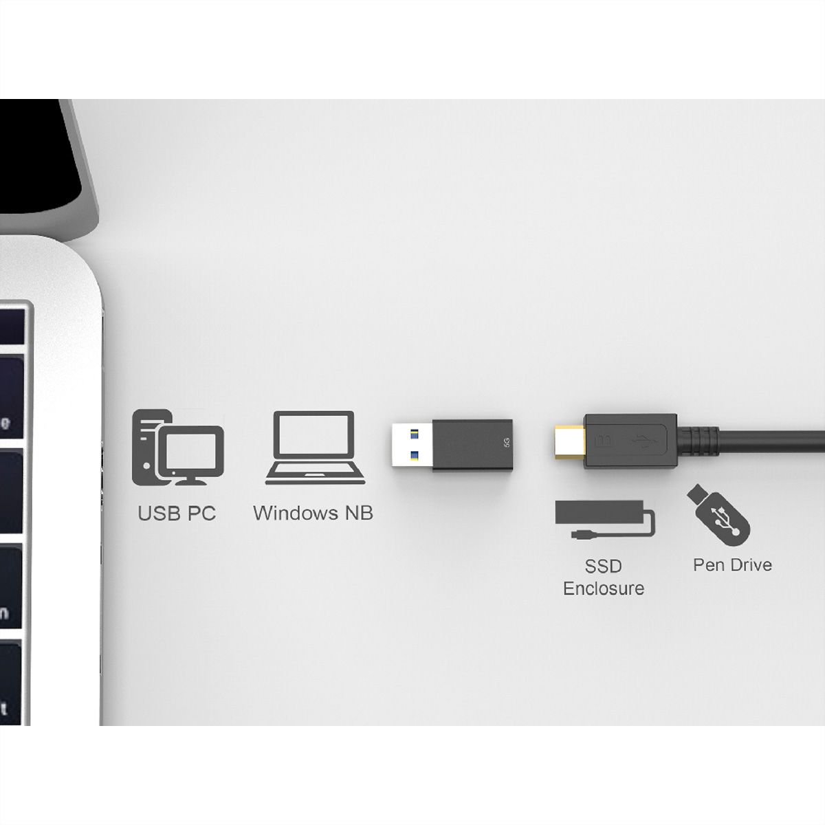ROLINE Adaptateur USB 3.2 Gen 1, USB Type A - C, M/F