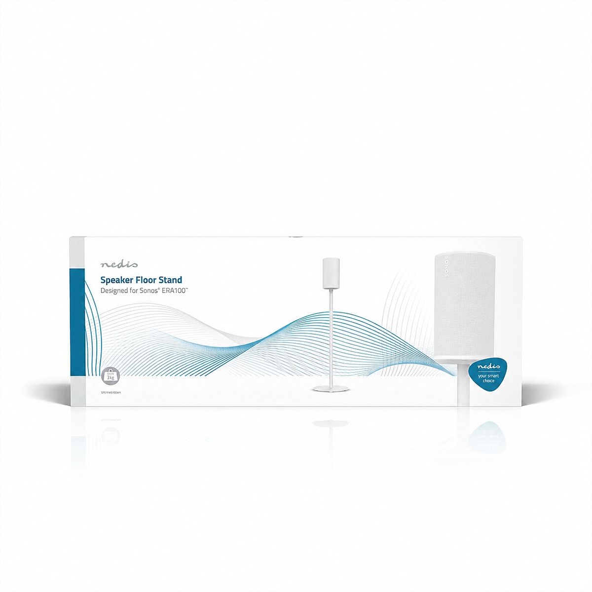 Nedis Lautsprecherständer für Sonos Era100 weiss, Ständer, 3 kg, Kabelmanagement