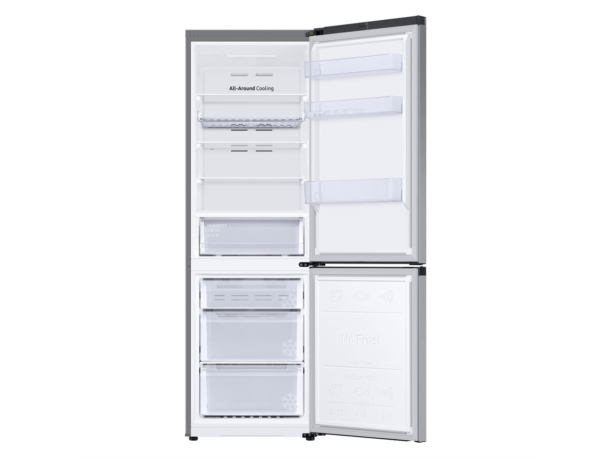 Samsung Kühl-Gefrierkombination RB7300 , 344l, D, WiFi, Silber mit Griffmulde