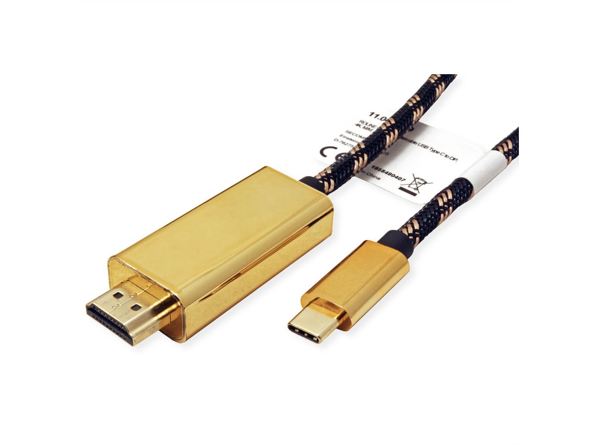 ROLINE GOLD USB Typ C - HDMI Adapterkabel, ST/ST, 1 m