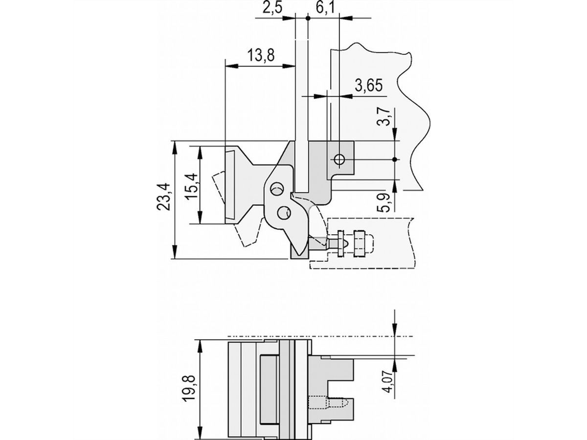 SCHROFF Aushebegriff in Trapezform, Typ 2 - TRAPEZGRIFF OP RAL9005 10STK