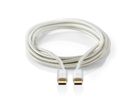 Nedis USB 2.0 Kabel, Typ C-C, ST/ST, 100W, silber, 2m