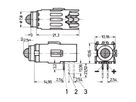 SCHROFF DEL unique Ø 5 mm, type long, plan de montage 1, vert, courant faible