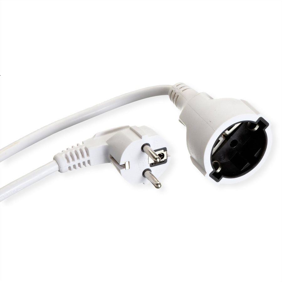 BACHMANN AC230V Câble prolongateur, prises type 2P+T allemand, blanc, 5 m