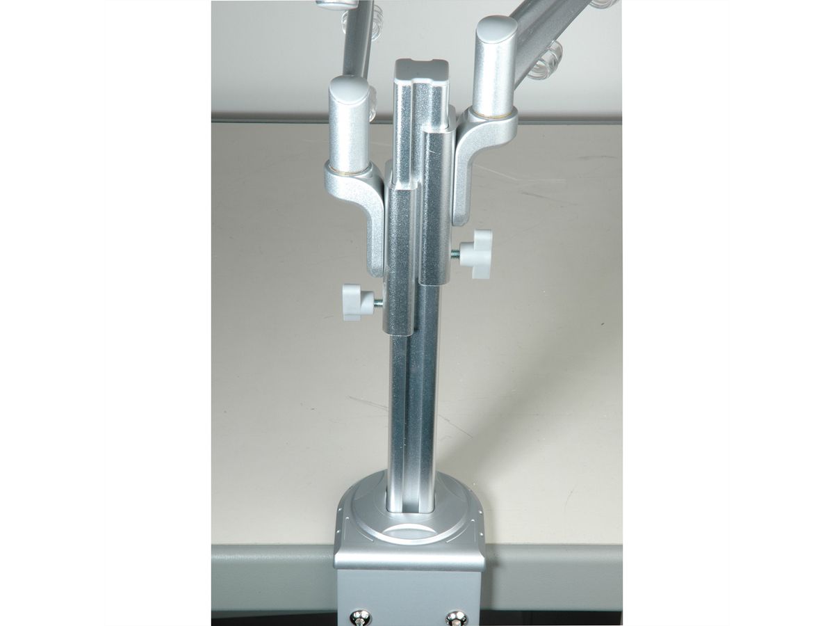 VALUE LCD-Doppelarm Tisch-Trägerstange, 4 Gelenke, separat höhenverstellbar, bis 2x 5 kg